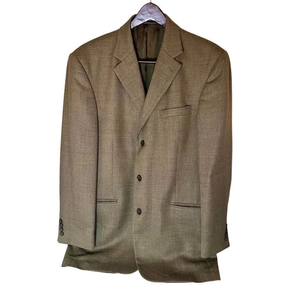 Geoffrey Beene Wool 3 Button Suit Jacket Classic Business Sport Coat 43L